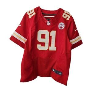 Nike On Field NWT MEN Tamba Hali #91 Jersey Large Red Kansas City Chiefs New